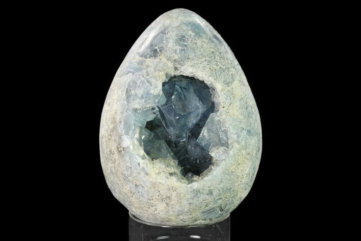 Crystal Filled Celestine (Celestite) Egg Geode - Madagascar #157737